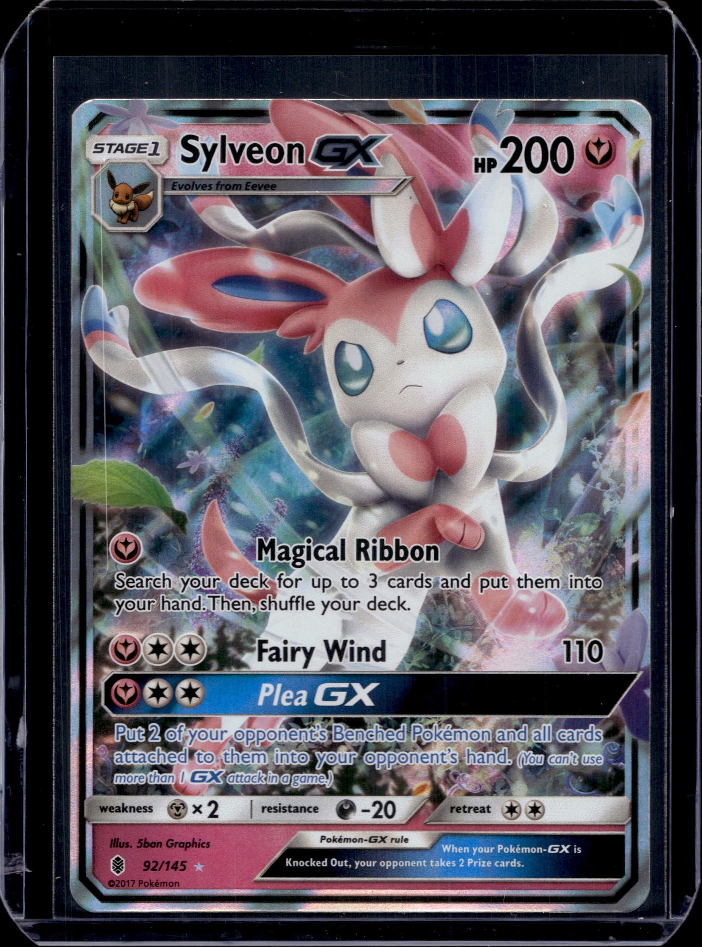 Sylveon GX SM - Guardians Rising #92/145 Holofoil Pokémon Card (front)