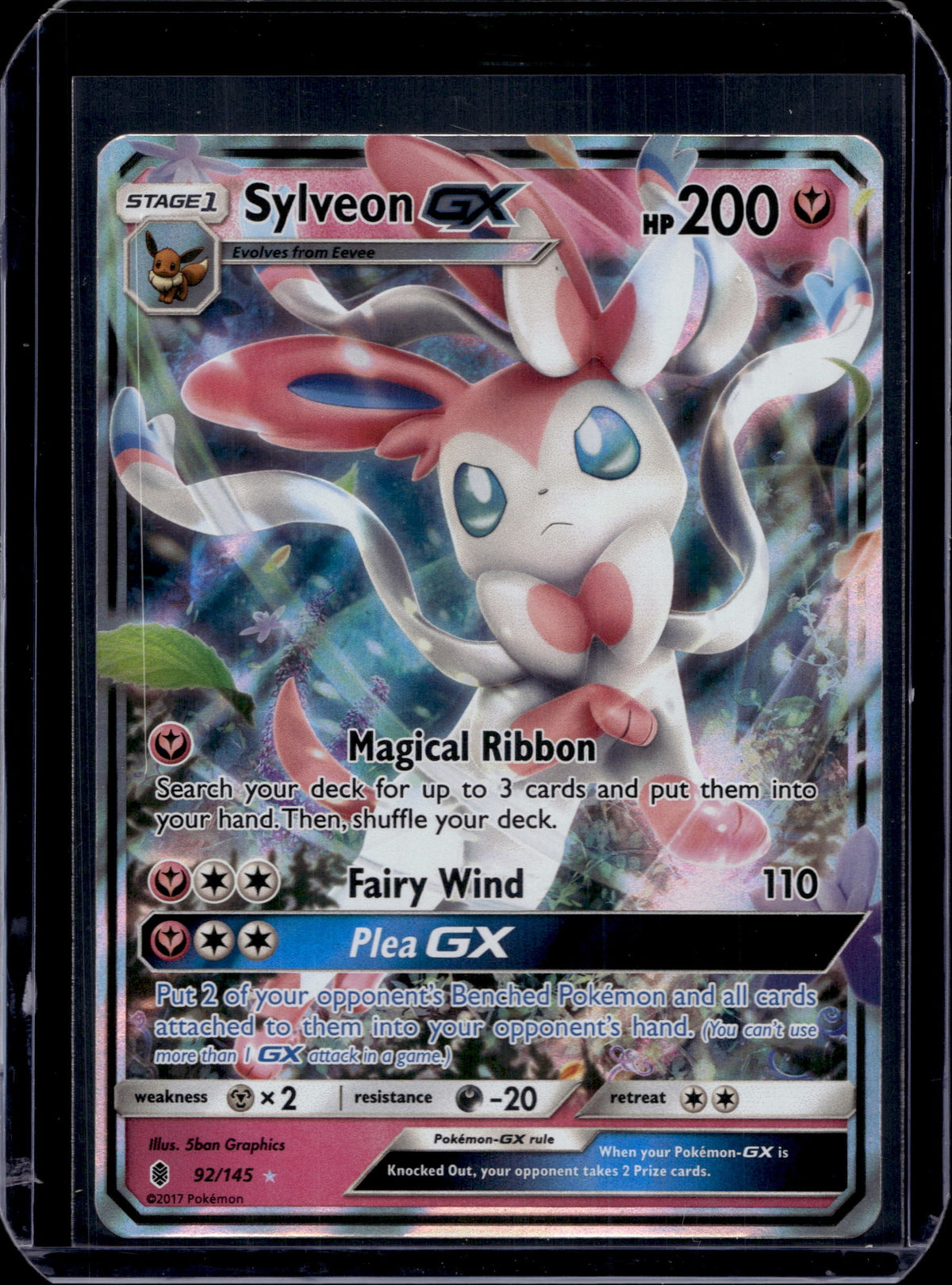 Sylveon GX SM - Guardians Rising #92/145 Holofoil Pokémon Card (front)