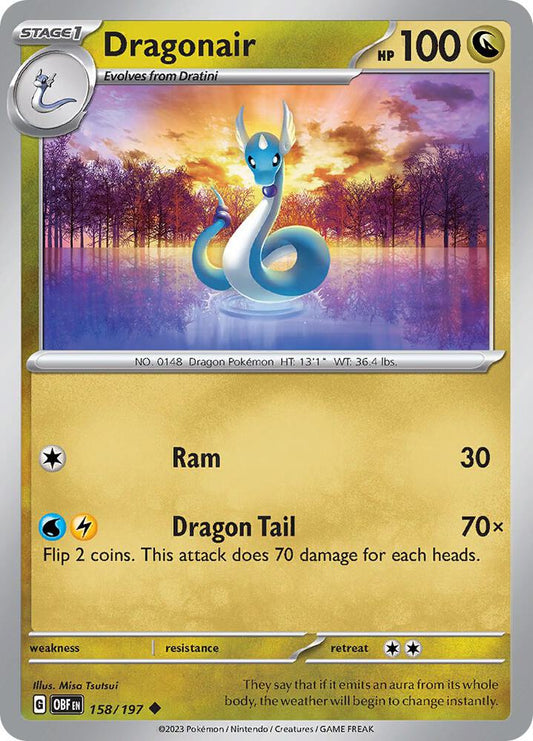 Dragonair 158/197 Uncommon Obsidian Flames Pokémon card