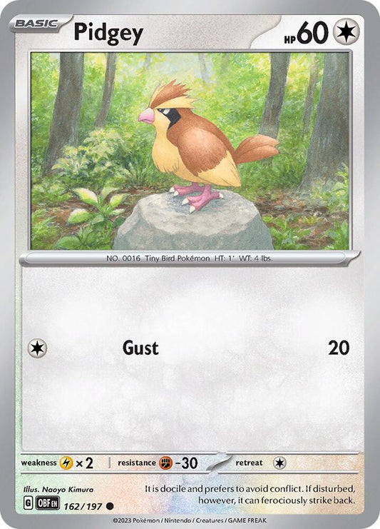 Pidgey 162/197 Common Obsidian Flames Pokémon card