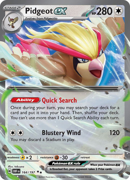 Pidgeot ex - 164/197 Double Rare SV03: Obsidian Flames