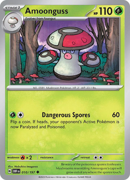 Amoonguss 010/197 Uncommon Obsidian Flames Pokémon card