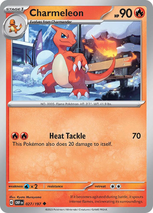 Charmeleon 027/197 Uncommon Obsidian Flames Pokémon card