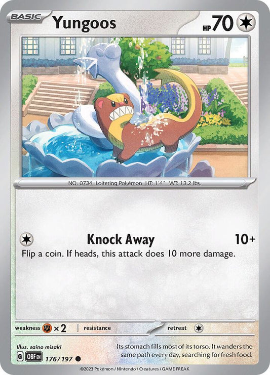 Yungoos 176/197 Common Obsidian Flames Pokémon card