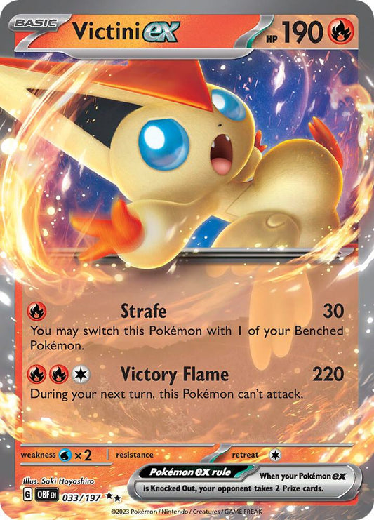 Victini ex 033/197 Double Rare Obsidian Flames Pokémon card