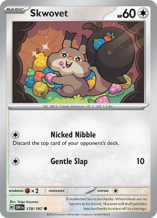 Skwovet 178/197 Common Obsidian Flames Pokémon card