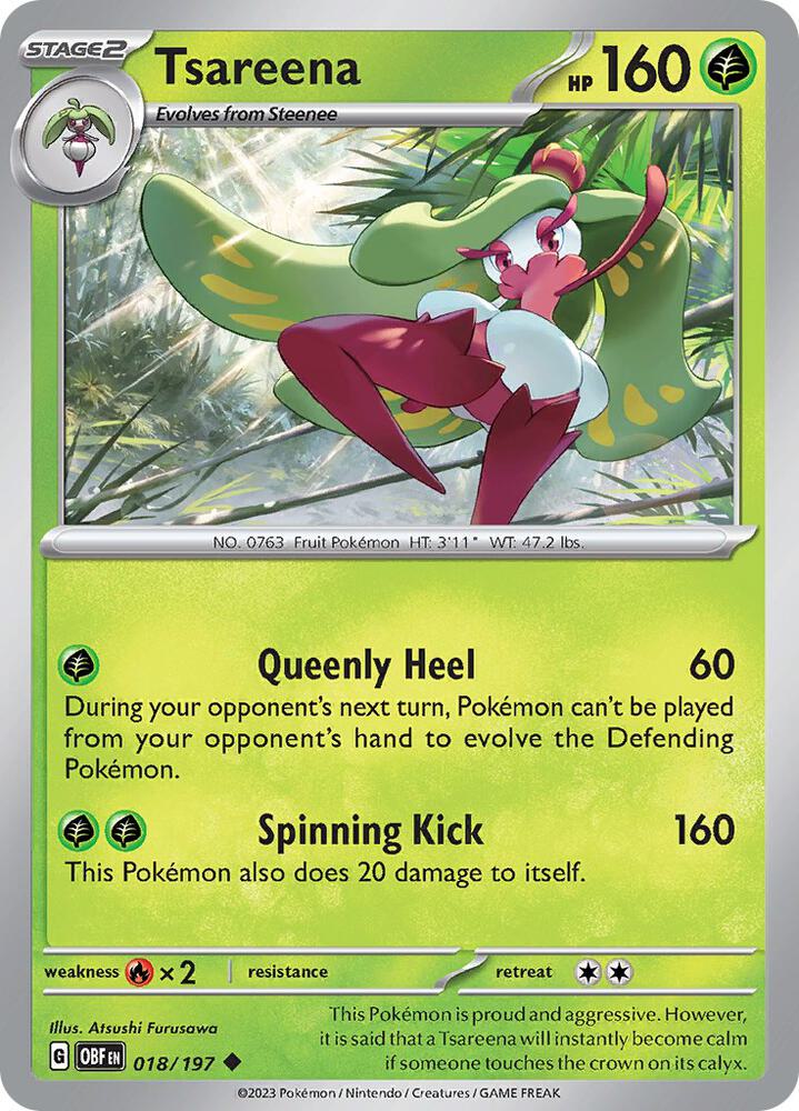 Tsareena - 018/197 Uncommon SV03: Obsidian Flames