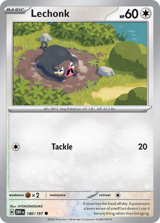Lechonk - 180/197 180/197 Common Obsidian Flames Pokémon card