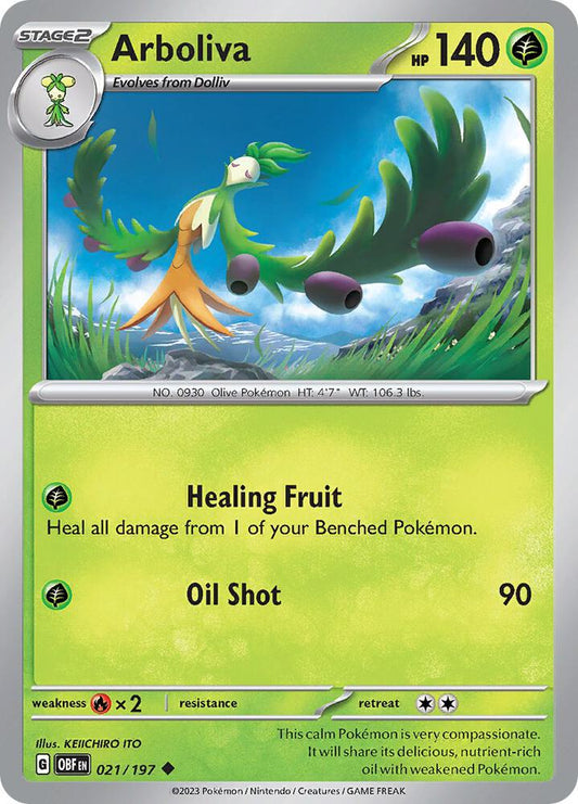 Arboliva 021/197 Uncommon Obsidian Flames Pokémon card