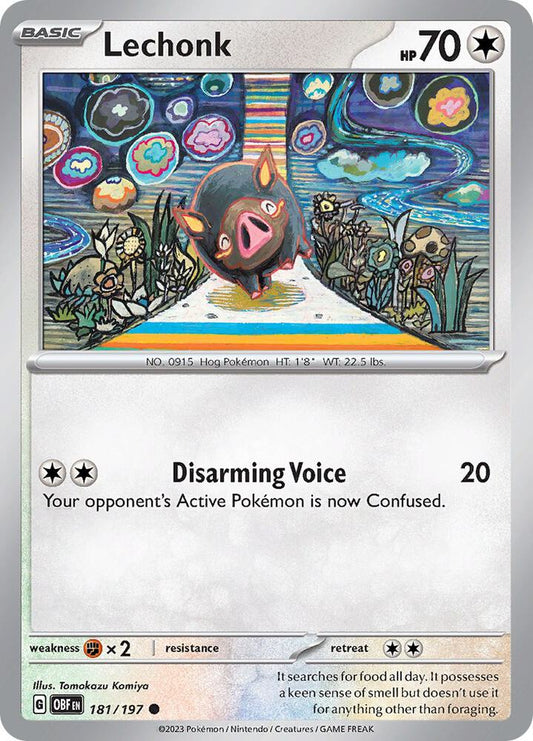 Lechonk - 181/197 181/197 Common Obsidian Flames Pokémon card