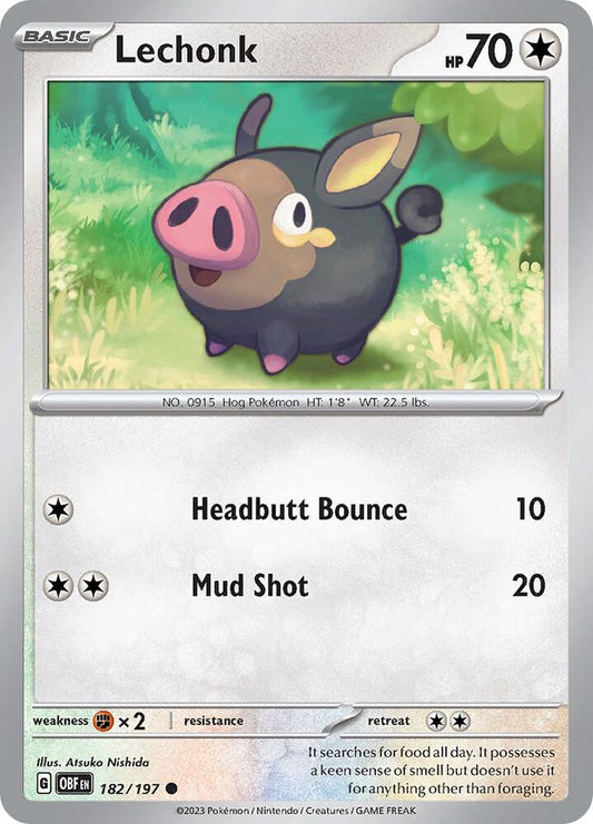 Lechonk - 182/197 182/197 Common Obsidian Flames Pokémon card