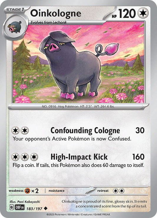 Oinkologne - 183/197 183/197 Uncommon Obsidian Flames Pokémon card