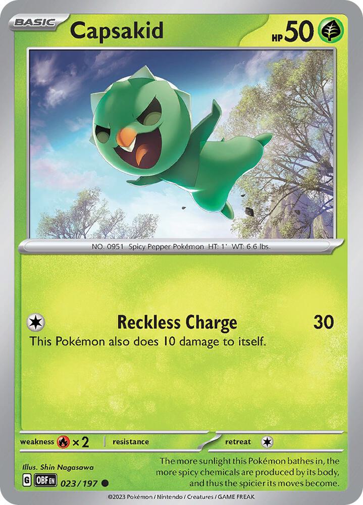 Capsakid - 023/197 023/197 Common Obsidian Flames Pokémon card