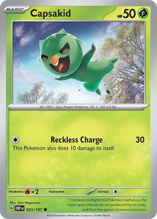 Capsakid - 023/197 023/197 Common Obsidian Flames Pokémon card