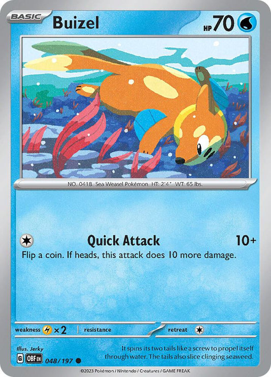 Buizel 048/197 Common Obsidian Flames Pokémon card