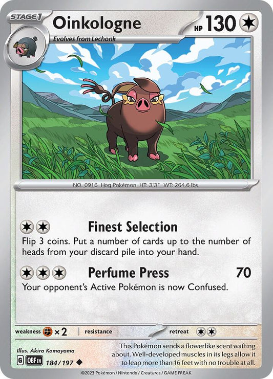Oinkologne - 184/197 184/197 Uncommon Obsidian Flames Pokémon card