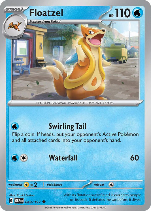 Floatzel 049/197 Uncommon Obsidian Flames Pokémon card