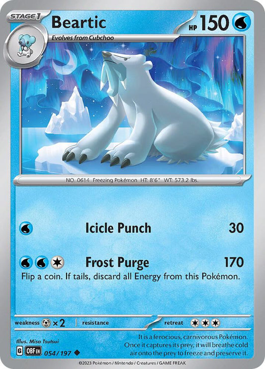 Beartic 054/197 Uncommon Obsidian Flames Pokémon card