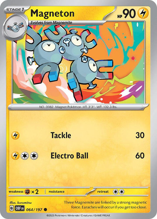 Magneton 064/197 Common Obsidian Flames Pokémon card