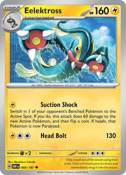 Eelektross 069/197 Uncommon Obsidian Flames Pokémon card
