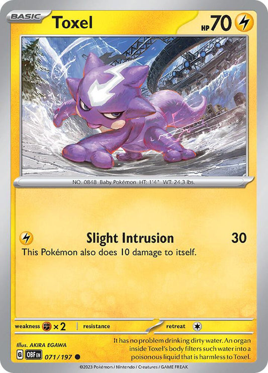 Toxel 071/197 Common Obsidian Flames Pokémon card