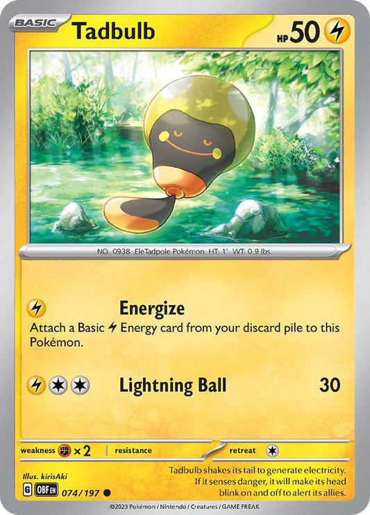 Tadbulb 074/197 074/197 Common Obsidian Flames Pokémon card