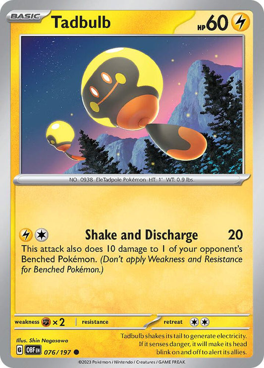 Tadbulb 076/197 076/197 Common Obsidian Flames Pokémon card