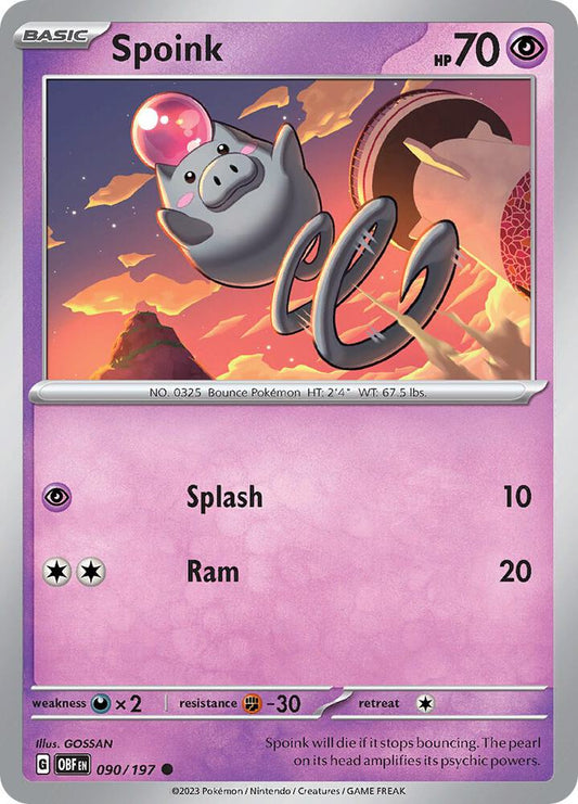 Spoink - 090/197 Common SV03: Obsidian Flames