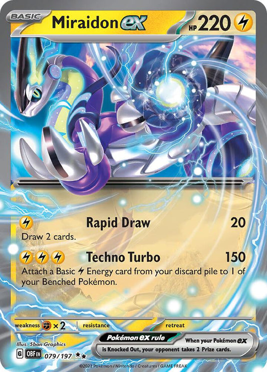 Miraidon ex 079/197 Double Rare Obsidian Flames Pokémon card