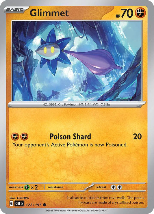 Glimmet - 122/197 122/197 Common Obsidian Flames Pokémon card