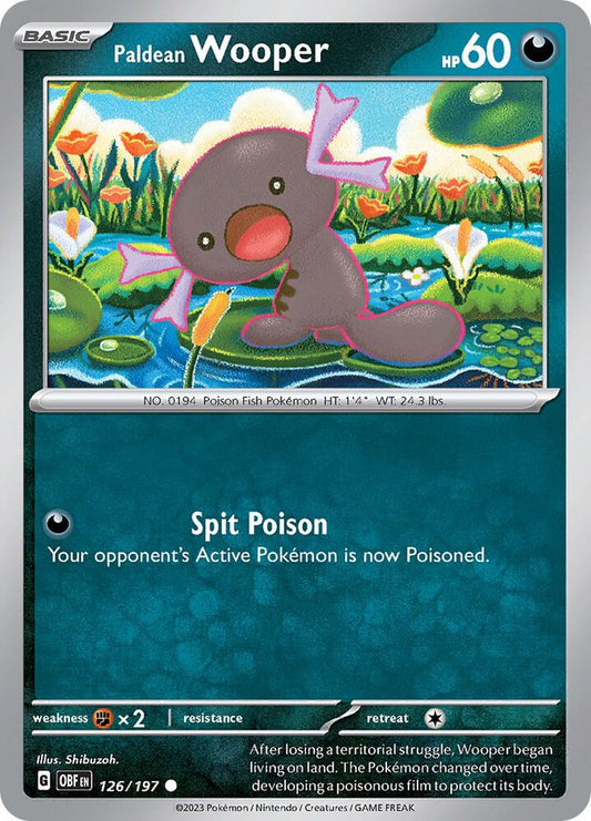 Paldean Wooper - 126/197 126/197 Common Obsidian Flames Pokémon card