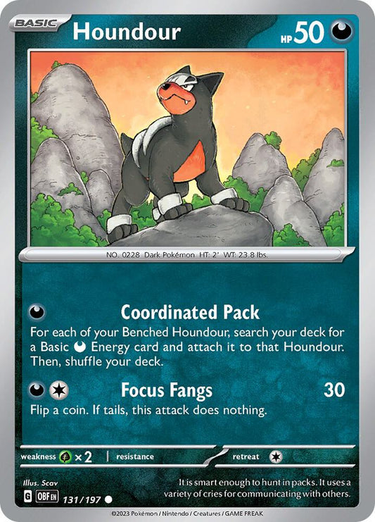 Houndour - 131/197 131/197 Common Obsidian Flames Pokémon card