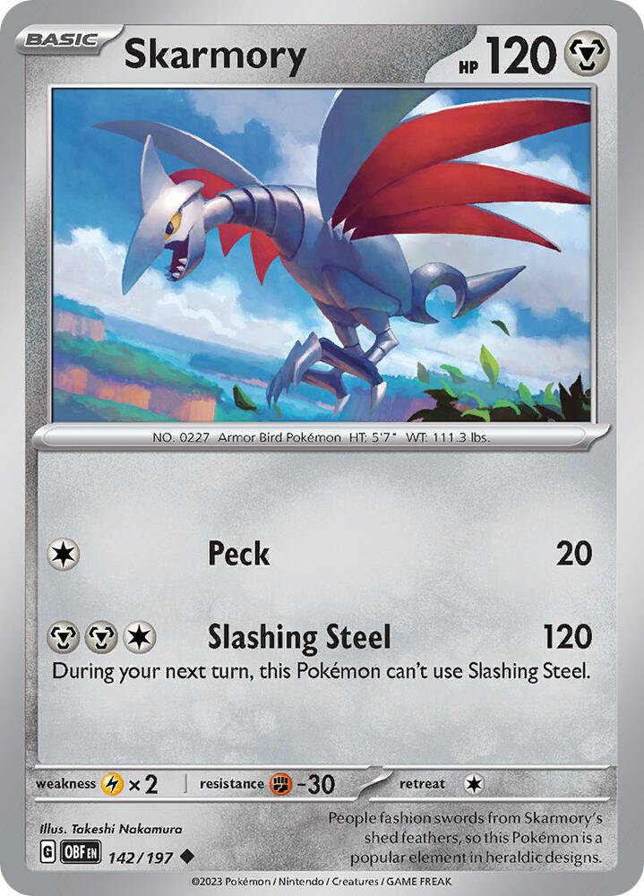 Skarmory - 142/197 Uncommon SV03: Obsidian Flames