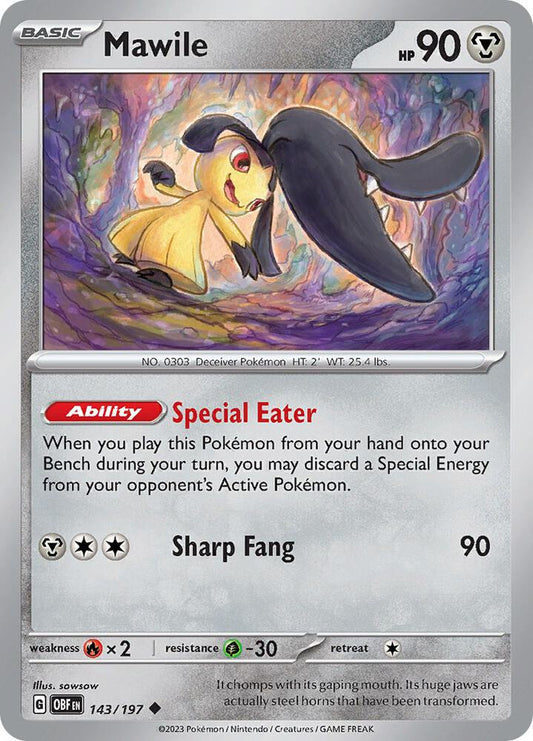 Mawile - 143/197 143/197 Uncommon Obsidian Flames Pokémon card