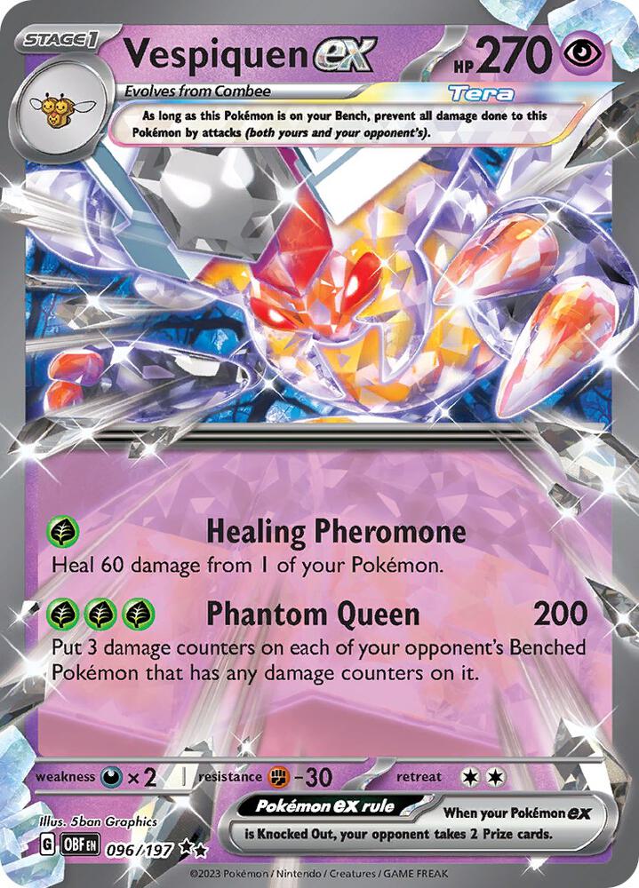 Vespiquen ex - 096/197 Double Rare SV03: Obsidian Flames