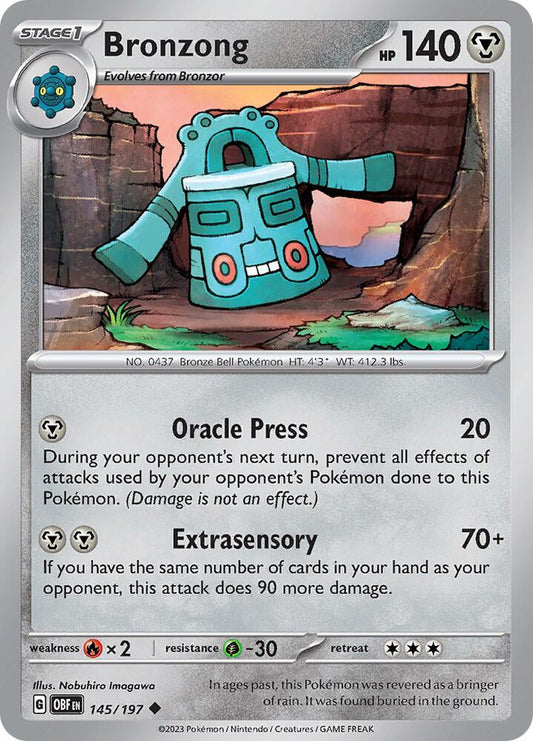 Bronzong 145/197 Uncommon Obsidian Flames Pokémon card
