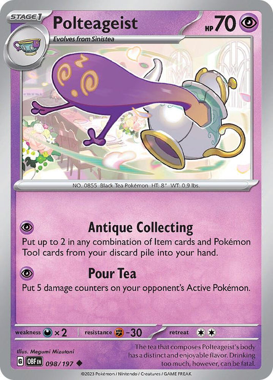 Polteageist 098/197 Uncommon Obsidian Flames Pokémon card