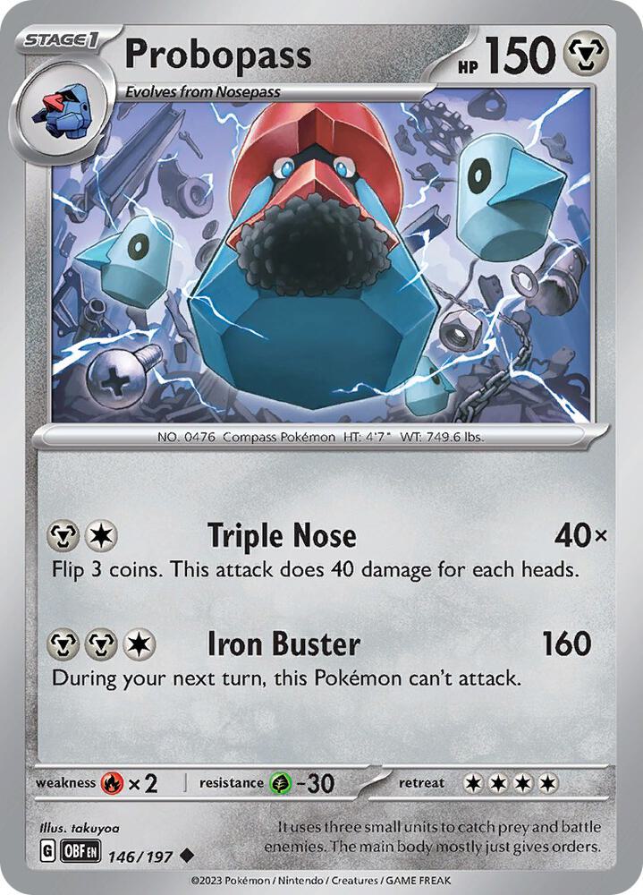 Probopass - 146/197 Uncommon SV03: Obsidian Flames