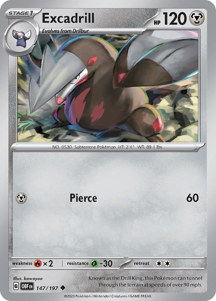 Excadrill - 147/197 Uncommon SV03: Obsidian Flames