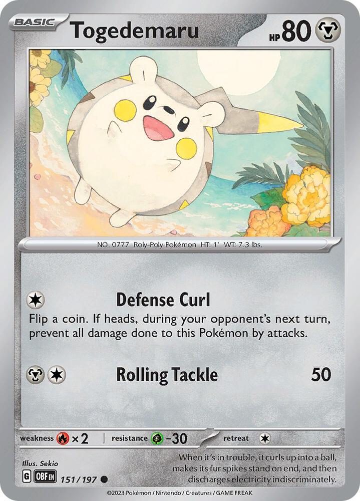 Togedemaru - 151/197 Common SV03: Obsidian Flames