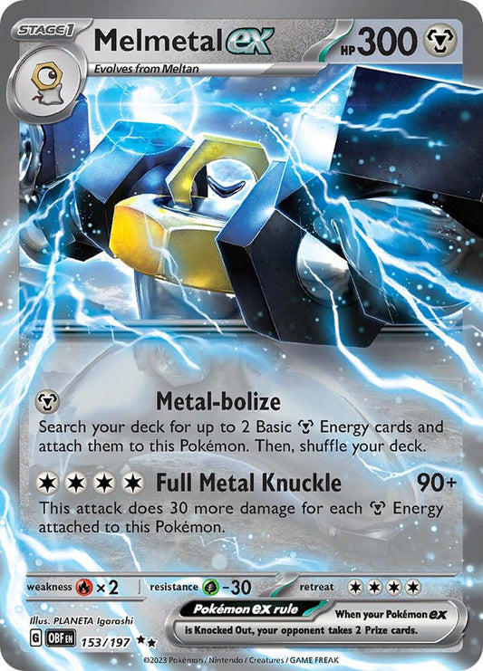 Melmetal ex 153/197 Double Rare Obsidian Flames Pokémon card