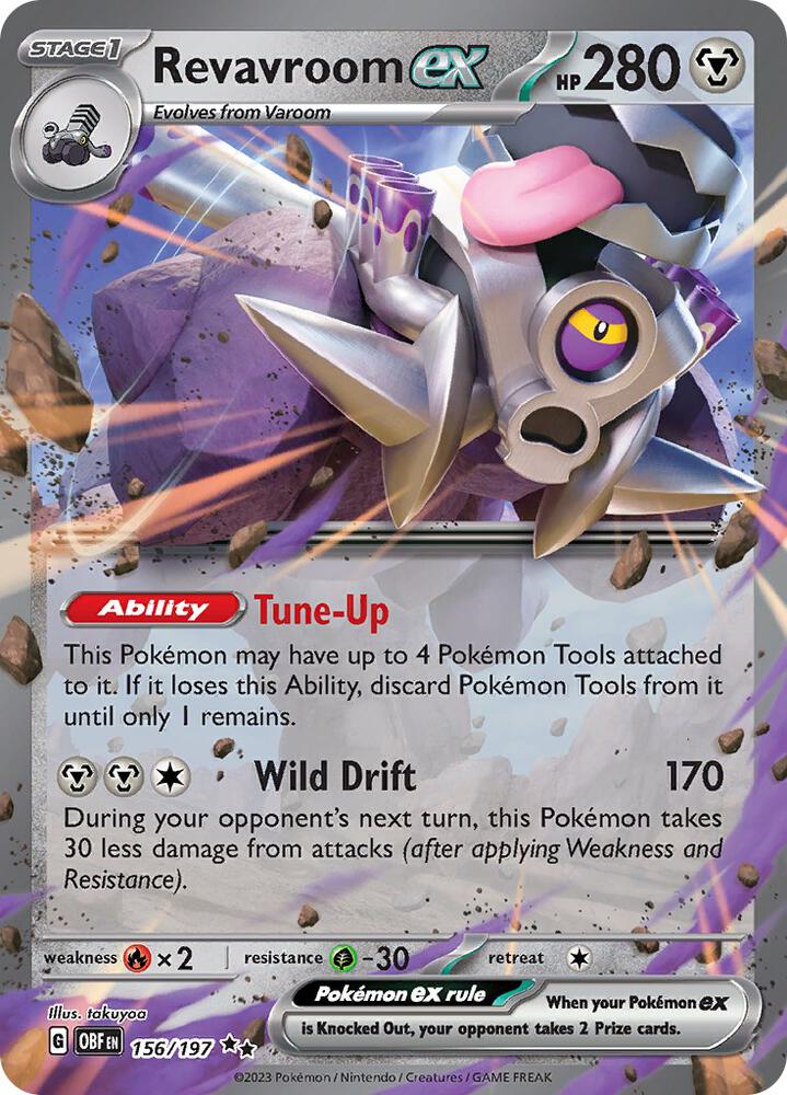 Revavroom ex 156/197 Double Rare Obsidian Flames Pokémon card