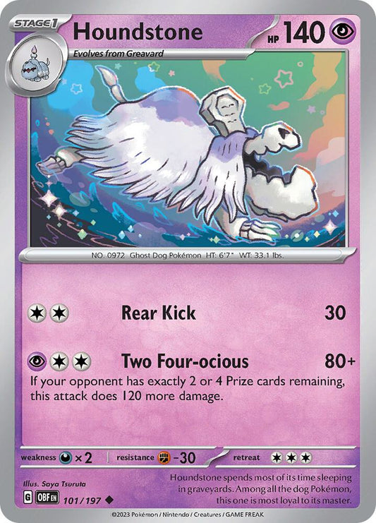 Houndstone 101/197 Uncommon Obsidian Flames Pokémon card