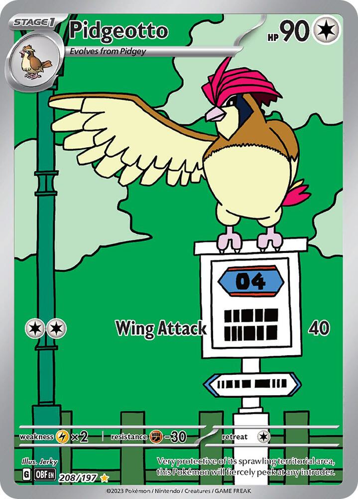 Pidgeotto - 208/197 Illustration Rare SV03: Obsidian Flames