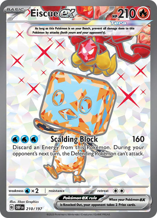 Eiscue ex - 210/197 210/197 Ultra Rare Obsidian Flames Pokémon card