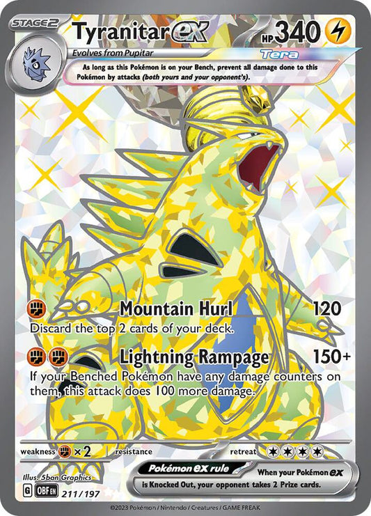 Tyranitar ex - 211/197 211/197 Ultra Rare Obsidian Flames Pokémon card