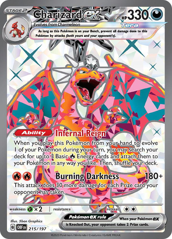 Charizard ex - 215/197 215/197 Ultra Rare Obsidian Flames Pokémon card