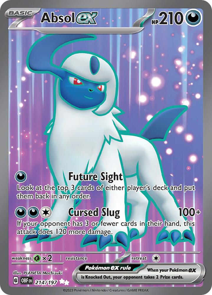 Absol ex - 214/197 214/197 Ultra Rare Obsidian Flames Pokémon card