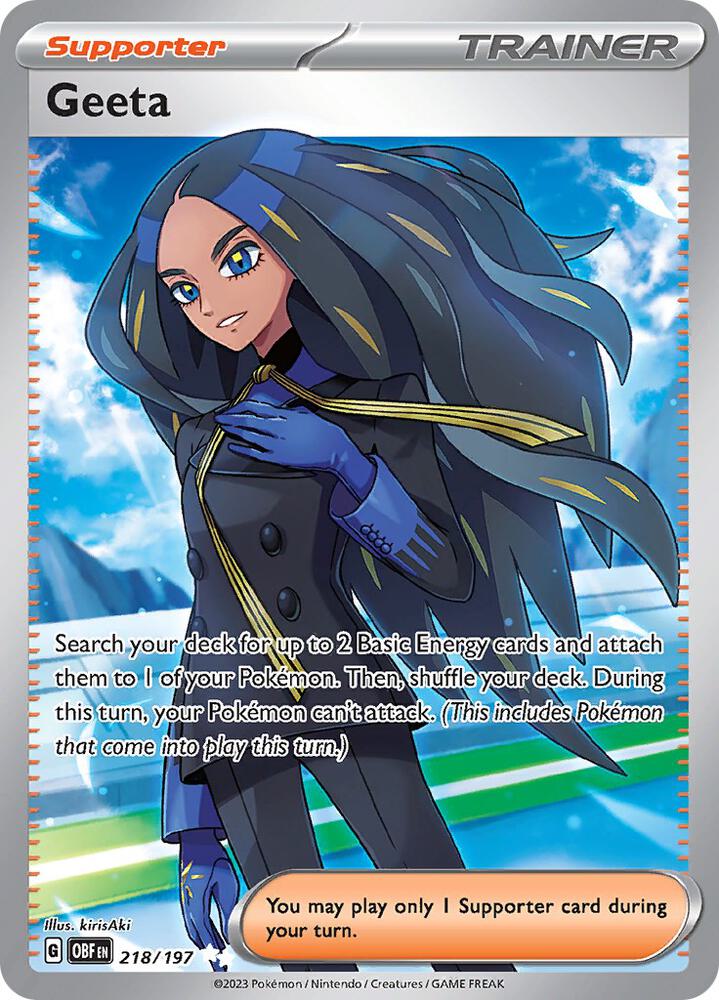 Geeta - 218/197 218/197 Ultra Rare Obsidian Flames Pokémon card