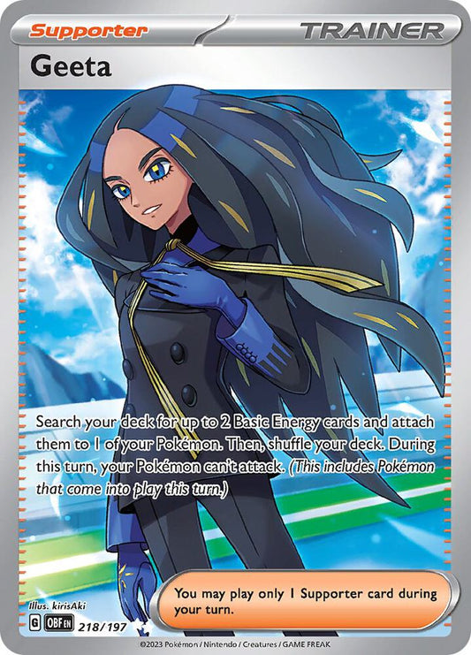 Geeta - 218/197 218/197 Ultra Rare Obsidian Flames Pokémon card